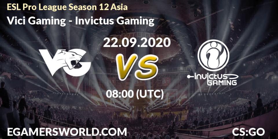 Vici Gaming vs Invictus Gaming: Betting TIp, Match Prediction. 22.09.20. CS2 (CS:GO), ESL Pro League Season 12 Asia