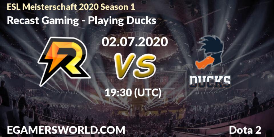 Recast Gaming vs Playing Ducks: Betting TIp, Match Prediction. 02.07.2020 at 19:32. Dota 2, ESL Meisterschaft 2020 Season 1