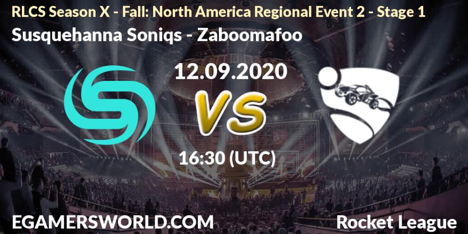 Susquehanna Soniqs vs Zaboomafoo: Betting TIp, Match Prediction. 13.09.2020 at 16:30. Rocket League, RLCS Season X - Fall: North America Regional Event 2 - Stage 1