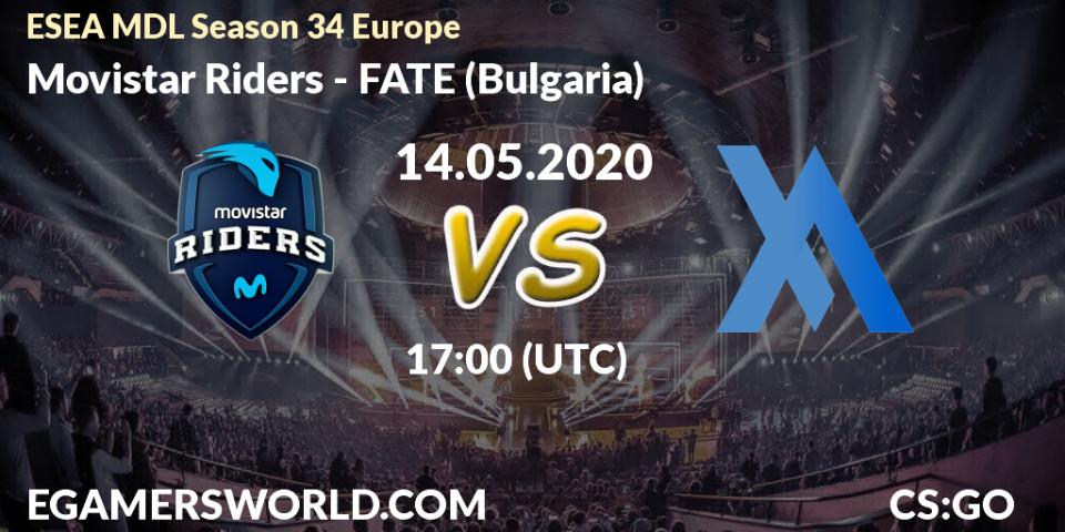 Movistar Riders vs FATE (Bulgaria): Betting TIp, Match Prediction. 14.05.20. CS2 (CS:GO), ESEA MDL Season 34 Europe