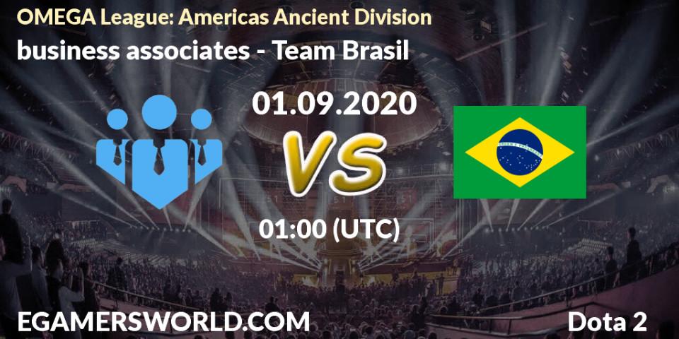 business associates vs Team Brasil: Betting TIp, Match Prediction. 01.09.20. Dota 2, OMEGA League: Americas Ancient Division