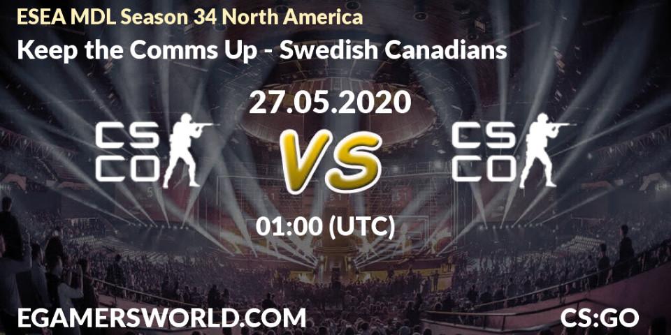 Keep the Comms Up vs Swedish Canadians: Betting TIp, Match Prediction. 11.06.20. CS2 (CS:GO), ESEA MDL Season 34 North America
