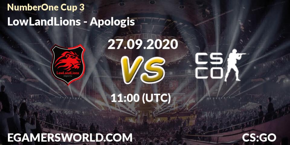 LowLandLions vs Apologis: Betting TIp, Match Prediction. 27.09.2020 at 11:30. Counter-Strike (CS2), NumberOne Cup 3