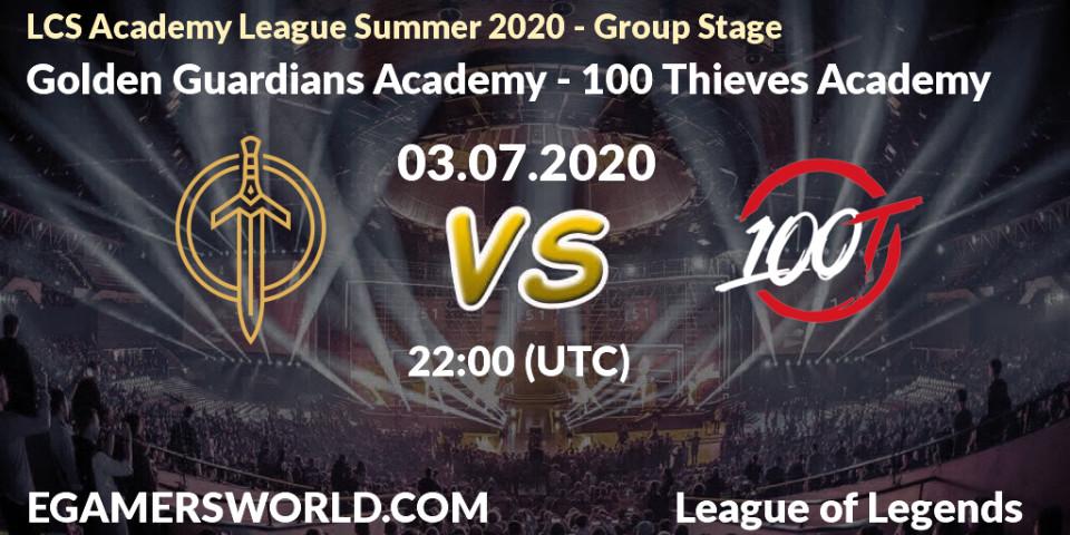 Golden Guardians Academy vs 100 Thieves Academy: Betting TIp, Match Prediction. 03.07.20. LoL, LCS Academy League Summer 2020 - Group Stage