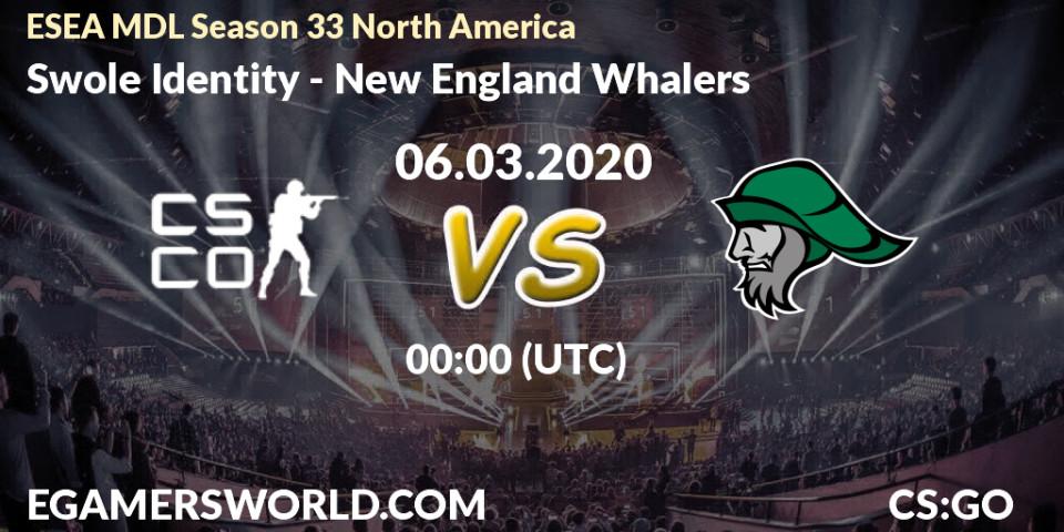 Swole Identity vs New England Whalers: Betting TIp, Match Prediction. 06.03.20. CS2 (CS:GO), ESEA MDL Season 33 North America
