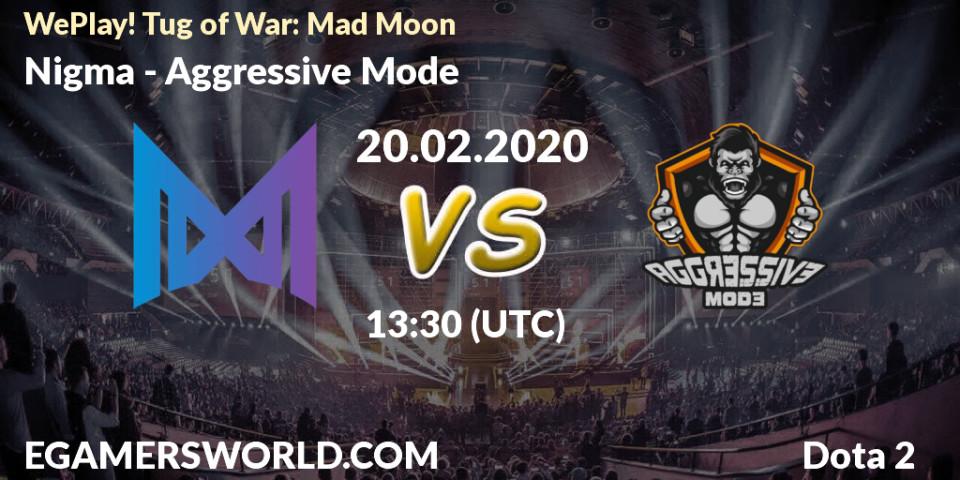 Nigma vs Aggressive Mode: Betting TIp, Match Prediction. 20.02.20. Dota 2, WePlay! Tug of War: Mad Moon