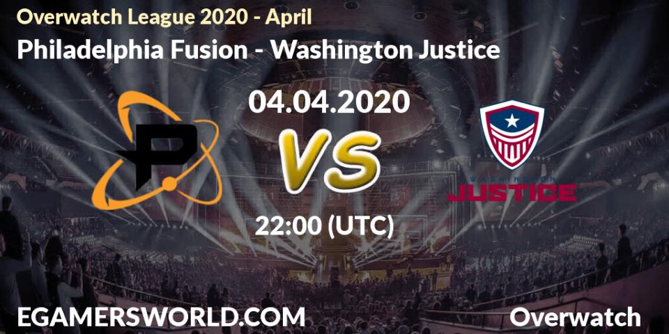 Philadelphia Fusion vs Washington Justice: Betting TIp, Match Prediction. 05.04.20. Overwatch, Overwatch League 2020 - April