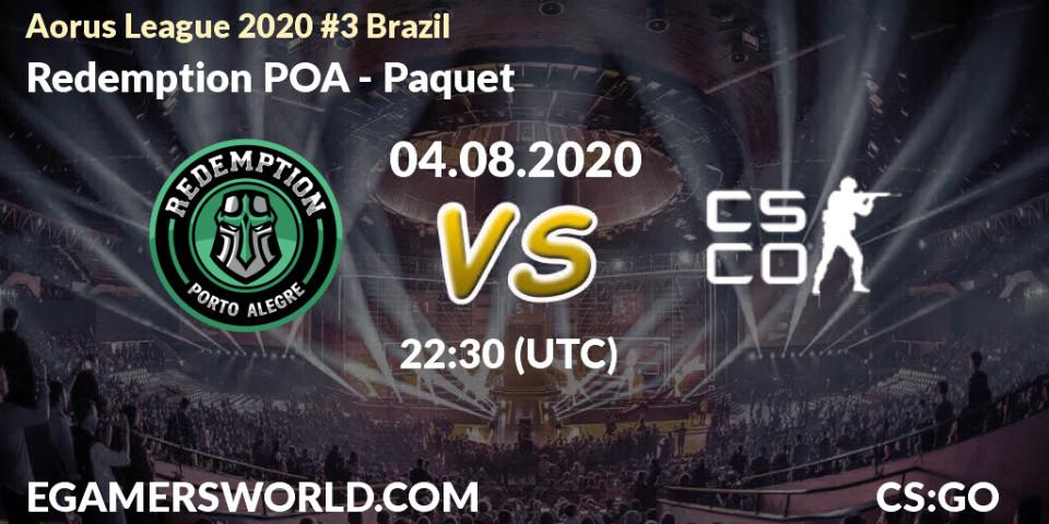 Redemption POA vs Paquetá: Betting TIp, Match Prediction. 06.08.20. CS2 (CS:GO), Aorus League 2020 #3 Brazil