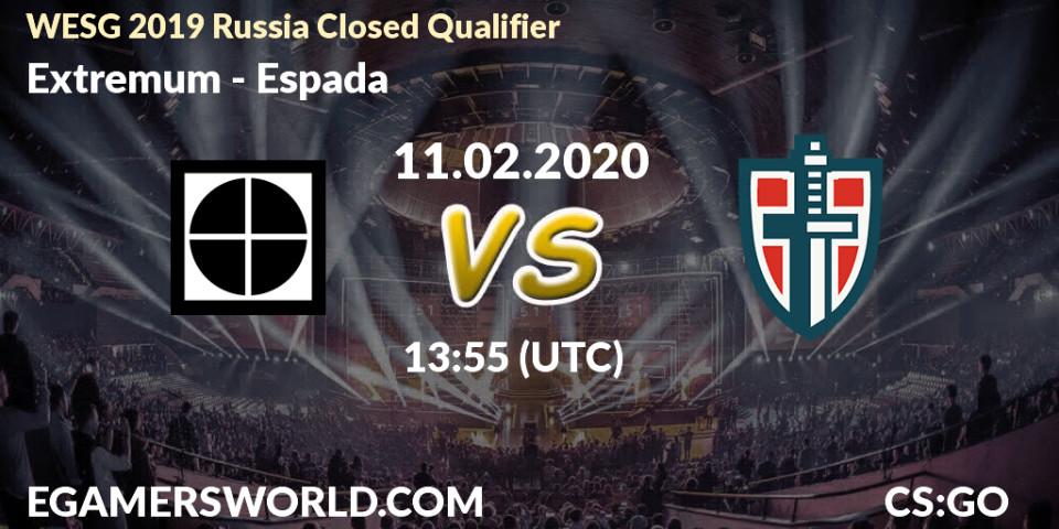 Extremum vs Espada: Betting TIp, Match Prediction. 11.02.20. CS2 (CS:GO), WESG 2019 Russia Closed Qualifier