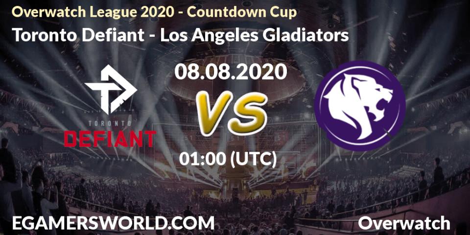 Toronto Defiant vs Los Angeles Gladiators: Betting TIp, Match Prediction. 07.08.2020 at 23:30. Overwatch, Overwatch League 2020 - Countdown Cup