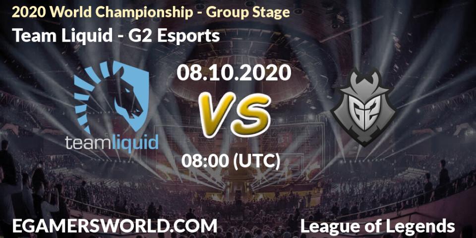 Team Liquid vs G2 Esports: Betting TIp, Match Prediction. 08.10.20. LoL, 2020 World Championship - Group Stage