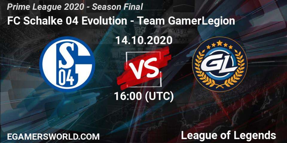 FC Schalke 04 Evolution vs Team GamerLegion: Betting TIp, Match Prediction. 14.10.20. LoL, Prime League 2020 - Season Final