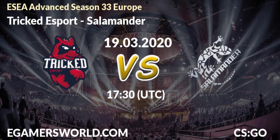 Tricked Esport vs Salamander: Betting TIp, Match Prediction. 19.03.2020 at 17:35. Counter-Strike (CS2), ESEA Advanced Season 33 Europe