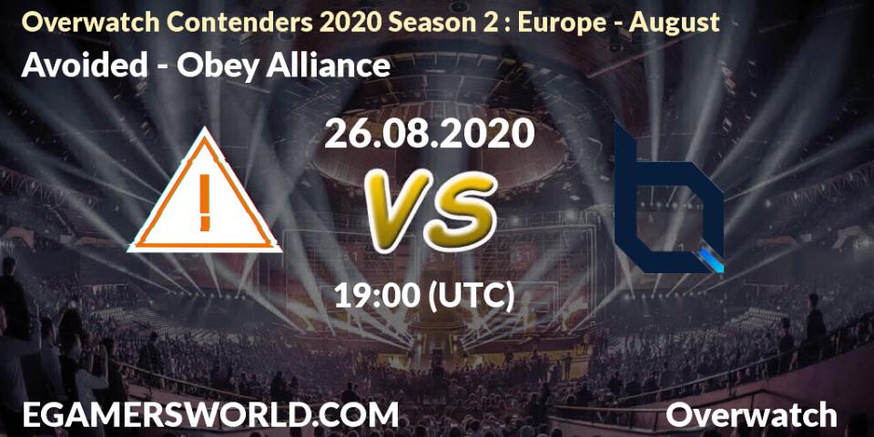 Avoided vs Obey Alliance: Betting TIp, Match Prediction. 26.08.20. Overwatch, Overwatch Contenders 2020 Season 2: Europe - August