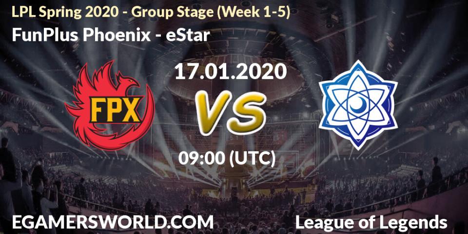 FunPlus Phoenix vs eStar: Betting TIp, Match Prediction. 17.01.20. LoL, LPL Spring 2020 - Group Stage (Week 1-4)