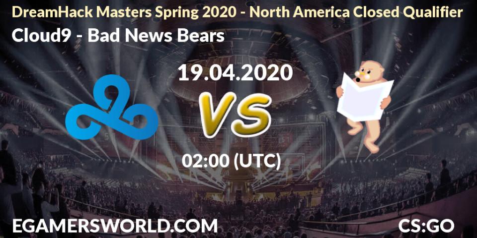 Cloud9 vs Bad News Bears: Betting TIp, Match Prediction. 19.04.20. CS2 (CS:GO), DreamHack Masters Spring 2020 - North America Closed Qualifier