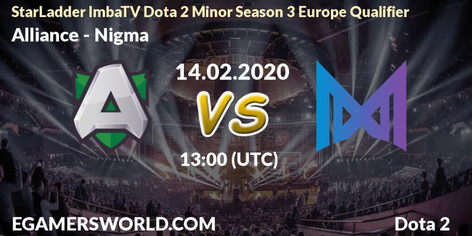 Alliance vs Nigma: Betting TIp, Match Prediction. 14.02.20. Dota 2, StarLadder ImbaTV Dota 2 Minor Season 3 Europe Qualifier