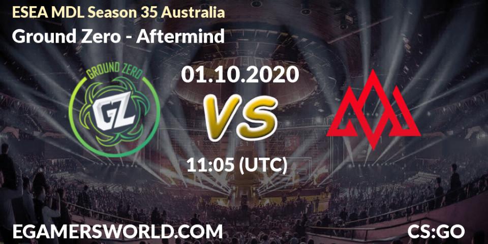 Ground Zero vs Aftermind: Betting TIp, Match Prediction. 01.10.20. CS2 (CS:GO), ESEA MDL Season 35 Australia