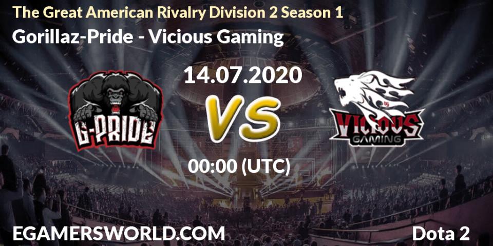 Gorillaz-Pride vs Vicious Gaming: Betting TIp, Match Prediction. 14.07.20. Dota 2, The Great American Rivalry Division 2 Season 1
