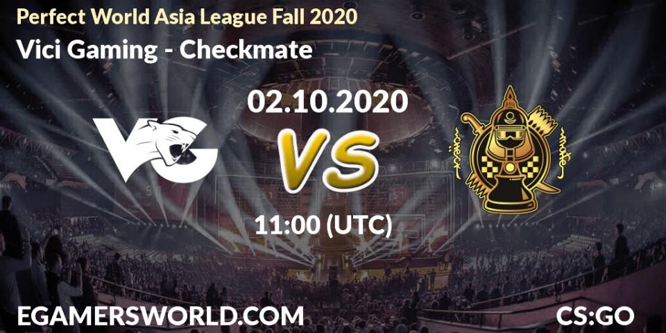 Vici Gaming vs Checkmate: Betting TIp, Match Prediction. 02.10.20. CS2 (CS:GO), Perfect World Asia League Fall 2020