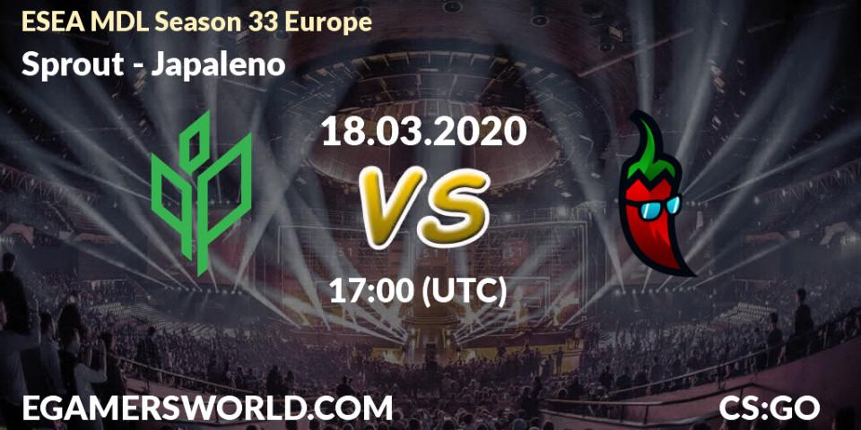 Sprout vs Japaleno: Betting TIp, Match Prediction. 18.03.20. CS2 (CS:GO), ESEA MDL Season 33 Europe