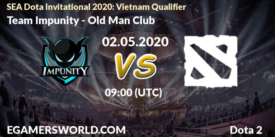 Team Impunity vs Old Man Club: Betting TIp, Match Prediction. 02.05.2020 at 08:22. Dota 2, SEA Dota Invitational 2020: Vietnam Qualifier
