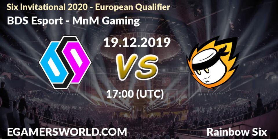BDS Esport vs MnM Gaming: Betting TIp, Match Prediction. 19.12.19. Rainbow Six, Six Invitational 2020 - European Qualifier