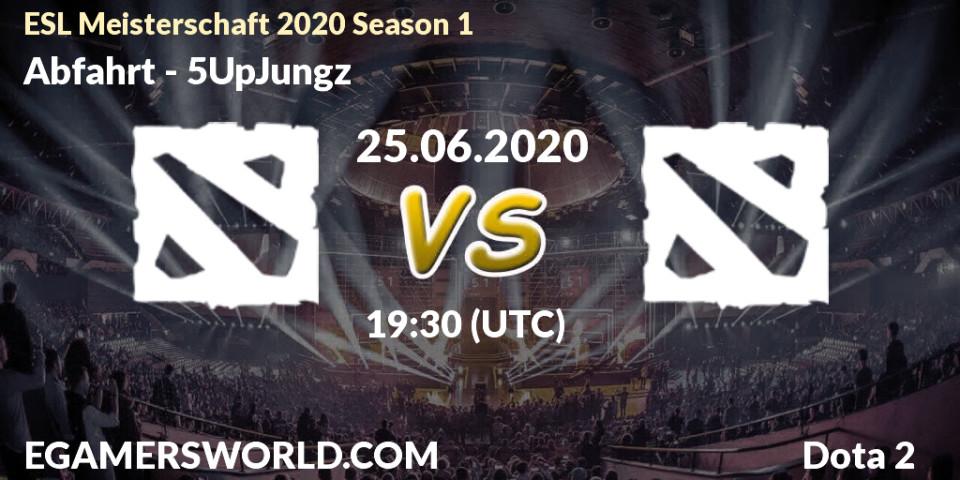 Abfahrt vs 5UpJungz: Betting TIp, Match Prediction. 25.06.2020 at 19:53. Dota 2, ESL Meisterschaft 2020 Season 1