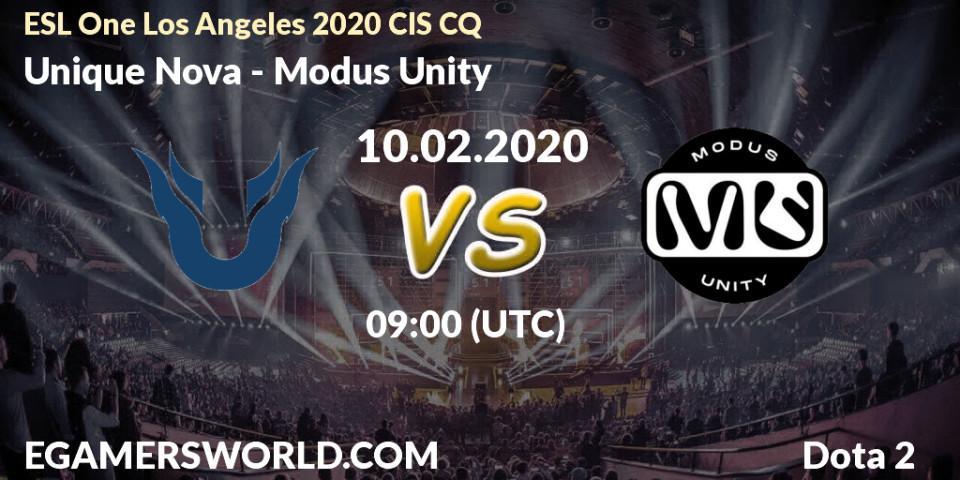 Unique Nova vs Modus Unity: Betting TIp, Match Prediction. 10.02.20. Dota 2, ESL One Los Angeles 2020 CIS CQ