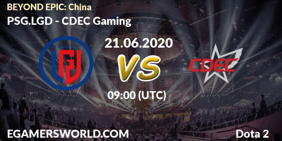 PSG.LGD vs CDEC Gaming: Betting TIp, Match Prediction. 21.06.2020 at 08:33. Dota 2, BEYOND EPIC: China