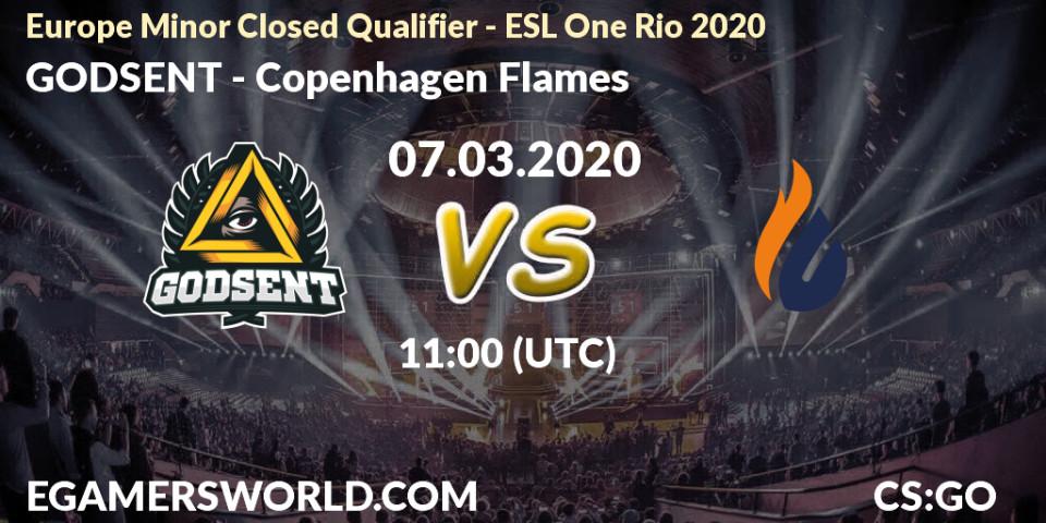 GODSENT vs Copenhagen Flames: Betting TIp, Match Prediction. 07.03.2020 at 14:50. Counter-Strike (CS2), Europe Minor Closed Qualifier - ESL One Rio 2020