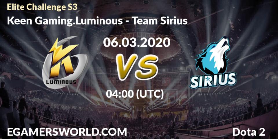Keen Gaming.Luminous vs Team Sirius: Betting TIp, Match Prediction. 06.03.20. Dota 2, Elite Challenge S3