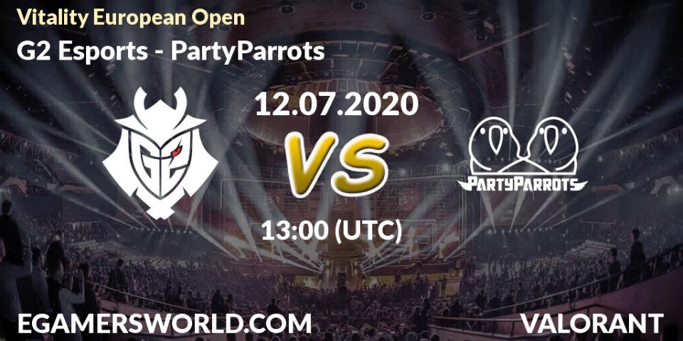 G2 Esports vs PartyParrots: Betting TIp, Match Prediction. 12.07.2020 at 13:00. VALORANT, Vitality European Open