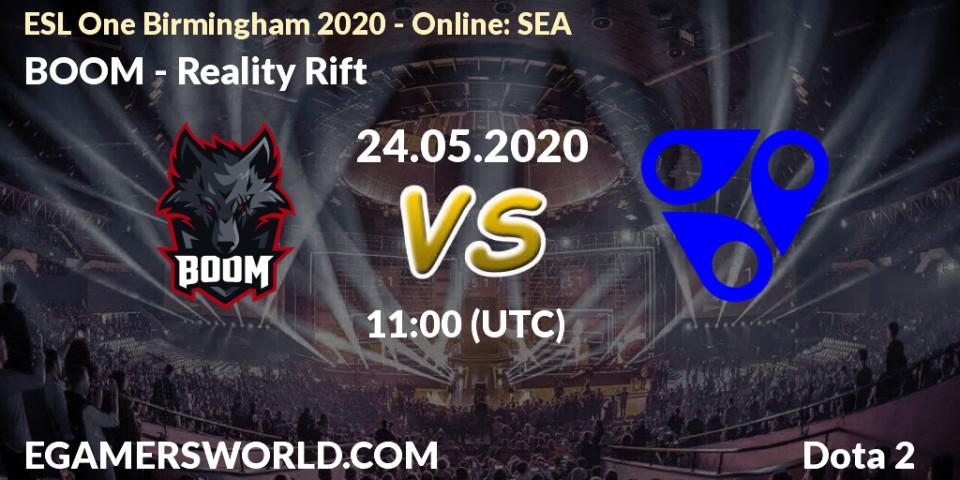 BOOM vs Reality Rift: Betting TIp, Match Prediction. 24.05.2020 at 11:01. Dota 2, ESL One Birmingham 2020 - Online: SEA