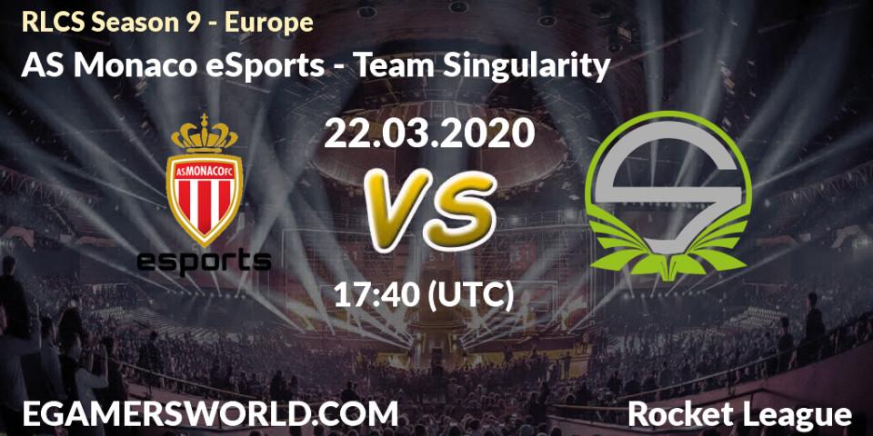AS Monaco eSports vs Team Singularity: Betting TIp, Match Prediction. 22.03.20. Rocket League, RLCS Season 9 - Europe