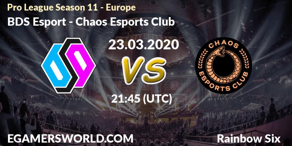 BDS Esport vs Chaos Esports Club: Betting TIp, Match Prediction. 23.03.20. Rainbow Six, Pro League Season 11 - Europe