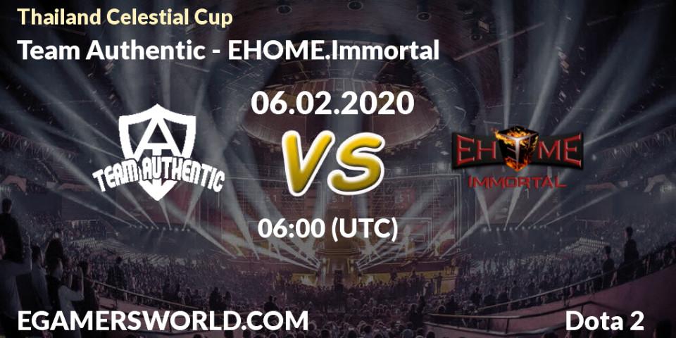 Team Authentic vs EHOME.Immortal: Betting TIp, Match Prediction. 06.02.20. Dota 2, Thailand Celestial Cup