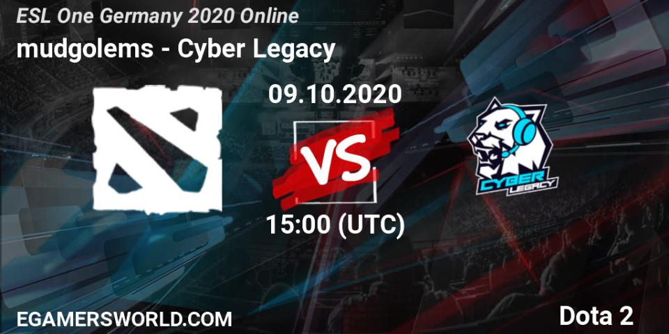 mudgolems vs Cyber Legacy: Betting TIp, Match Prediction. 09.10.20. Dota 2, ESL One Germany 2020 Online