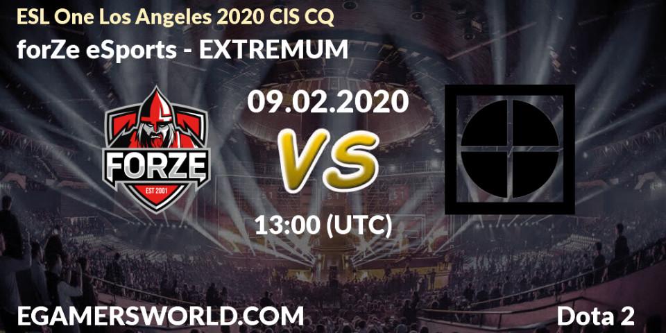 forZe eSports vs EXTREMUM: Betting TIp, Match Prediction. 09.02.2020 at 13:30. Dota 2, ESL One Los Angeles 2020 CIS CQ