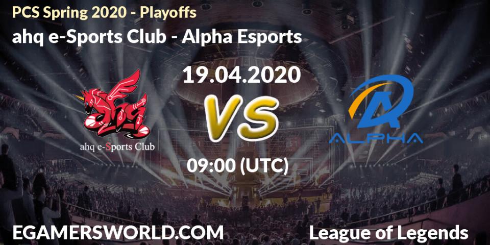 ahq e-Sports Club vs Alpha Esports: Betting TIp, Match Prediction. 19.04.20. LoL, PCS Spring 2020 - Playoffs