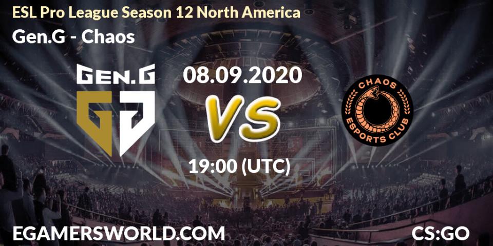 Gen.G vs Chaos: Betting TIp, Match Prediction. 08.09.20. CS2 (CS:GO), ESL Pro League Season 12 North America