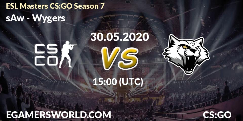 sAw vs Wygers: Betting TIp, Match Prediction. 30.05.2020 at 15:00. Counter-Strike (CS2), ESL Masters CS:GO Season 7