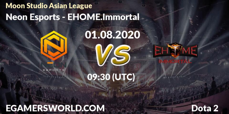 Neon Esports vs EHOME.Immortal: Betting TIp, Match Prediction. 01.08.20. Dota 2, Moon Studio Asian League