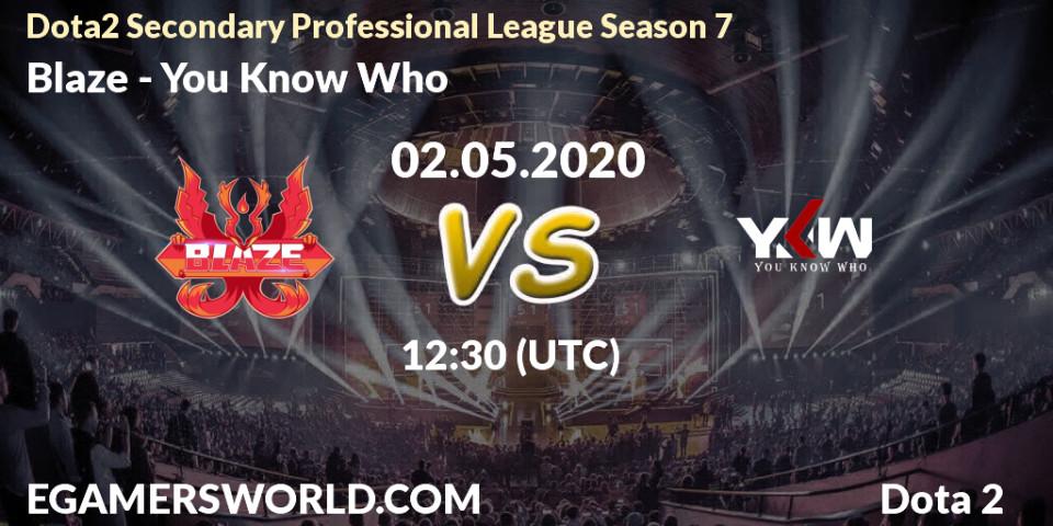Blaze vs You Know Who: Betting TIp, Match Prediction. 02.05.20. Dota 2, Dota2 Secondary Professional League 2020