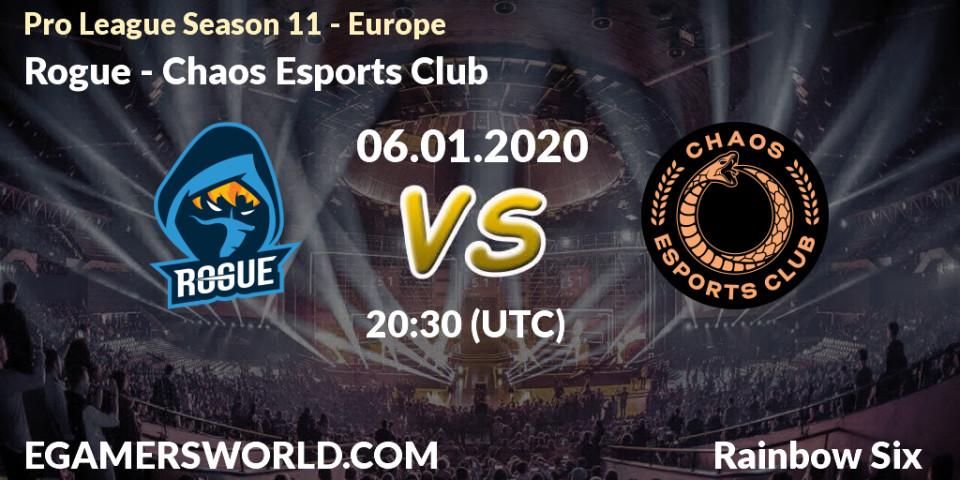 Rogue vs Chaos Esports Club: Betting TIp, Match Prediction. 06.01.20. Rainbow Six, Pro League Season 11 - Europe