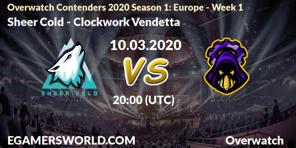 Sheer Cold vs Clockwork Vendetta: Betting TIp, Match Prediction. 10.03.20. Overwatch, Overwatch Contenders 2020 Season 1: Europe - Week 1