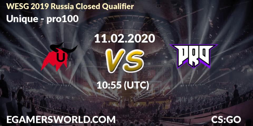 Unique vs pro100: Betting TIp, Match Prediction. 11.02.20. CS2 (CS:GO), WESG 2019 Russia Closed Qualifier