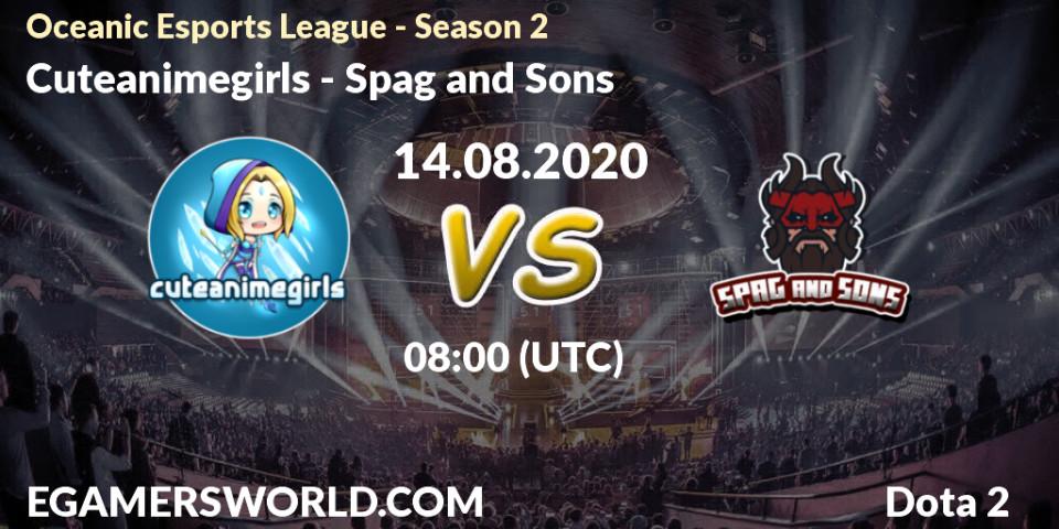 Cuteanimegirls vs Spag and Sons: Betting TIp, Match Prediction. 14.08.2020 at 08:16. Dota 2, Oceanic Esports League - Season 2