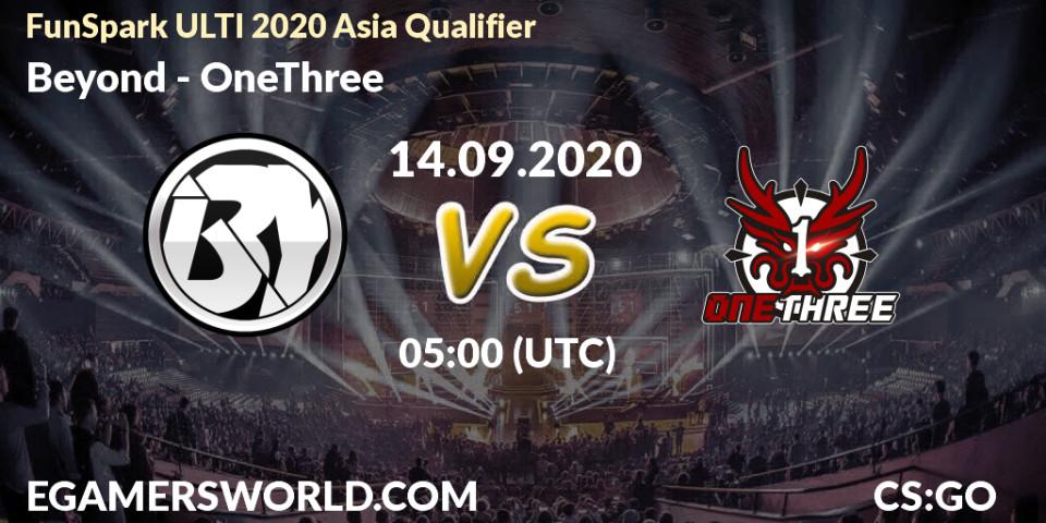 Beyond vs OneThree: Betting TIp, Match Prediction. 14.09.20. CS2 (CS:GO), FunSpark ULTI 2020 Asia Qualifier