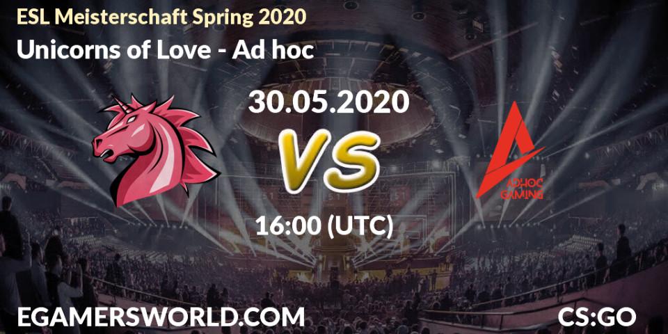 Unicorns of Love vs Ad hoc: Betting TIp, Match Prediction. 30.05.20. CS2 (CS:GO), ESL Meisterschaft Spring 2020